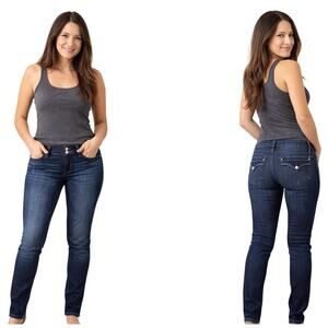 Hudson Jeans Dark Blue Collin Flap Pocket Skinny Low Rise Y2K 24p Stretch Fit